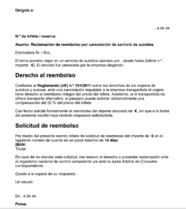Cancelación de autobús