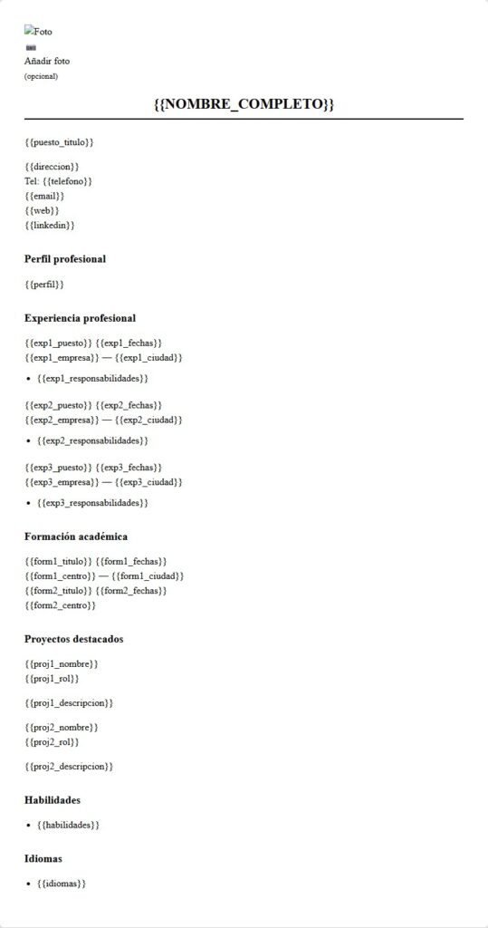 Currículum completo