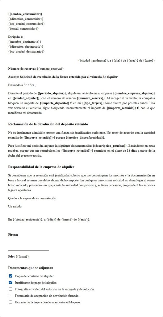 Retención de depósito