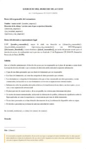 Ejercicio derecho de acceso