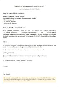 Ejercicio derecho de oposición