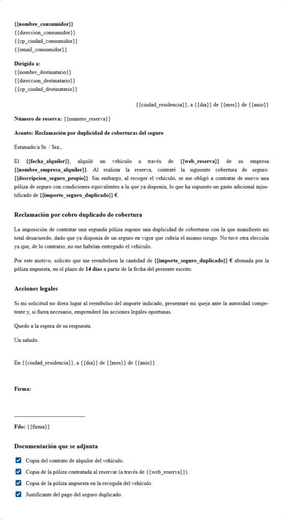 Duplicidad de coberturas