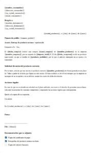 Entrega de producto erróneo