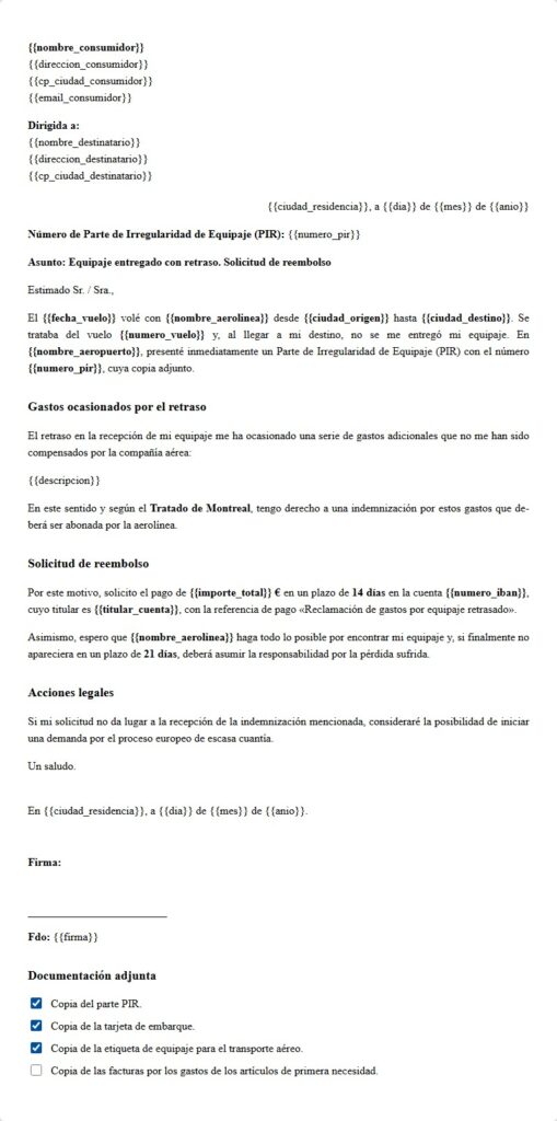Equipaje retrasado