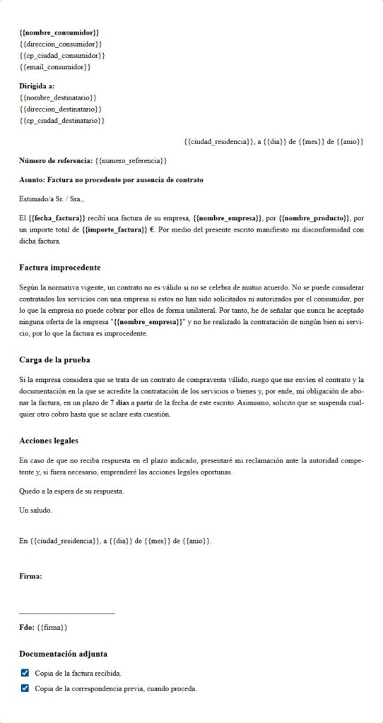 Factura injustificada