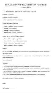 Reclamación factura de telefonía