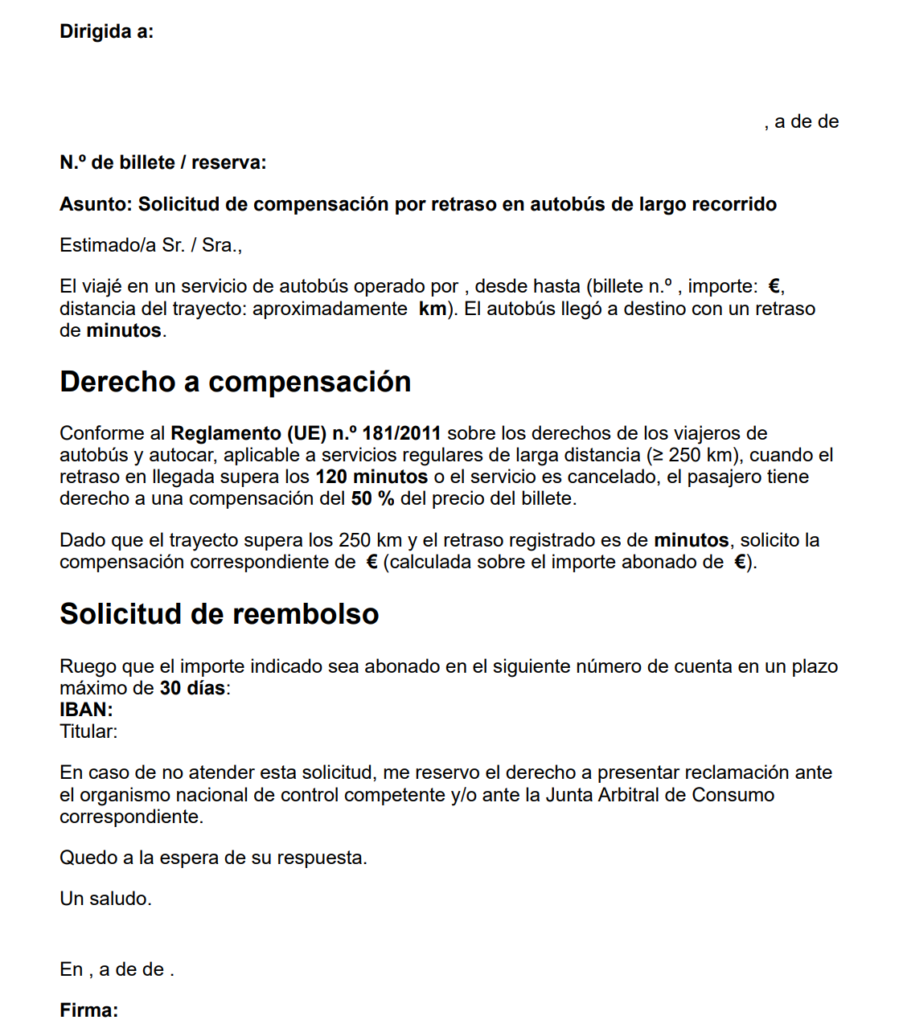 Retraso de autobús