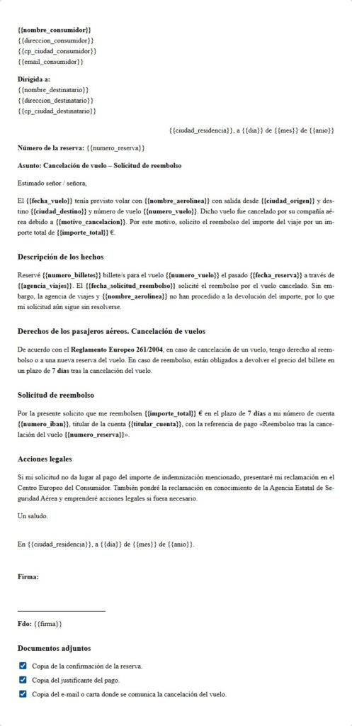 Vuelo cancelado