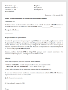 Reclamación daños aparcamiento
