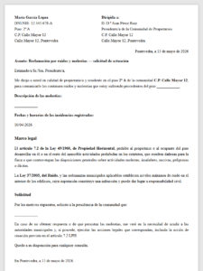 Reclamación por ruidos y molestias