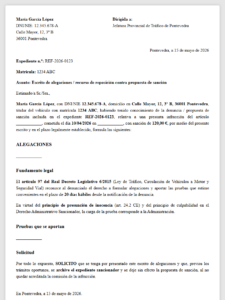 Recurso multa de tráfico