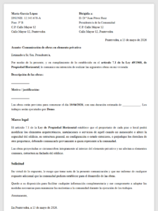 Solicitud de obras